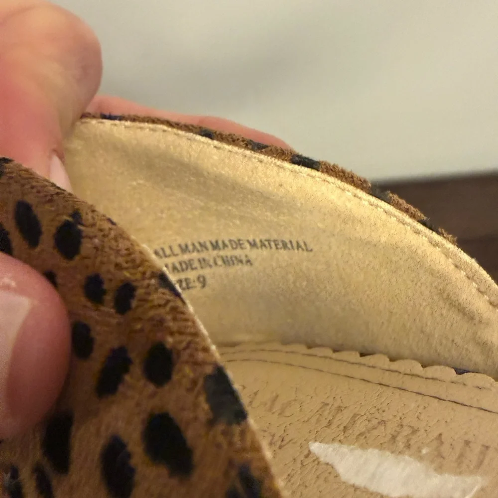 Women’s Leopard Print D’Orsay Flats in Tan and Black